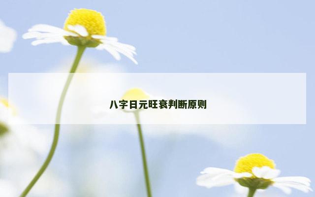 八字日元旺衰判断原则
