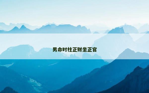 男命时柱正财坐正官