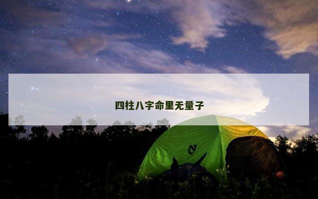 四柱八字命里无量子
