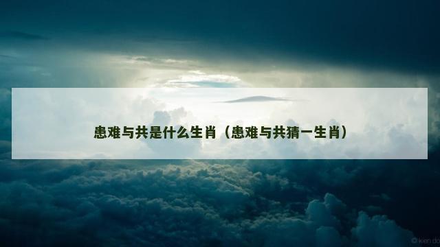 患难与共是什么生肖（患难与共猜一生肖）