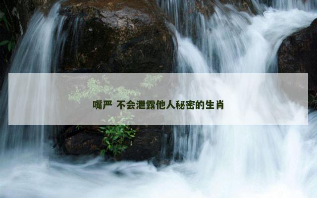 嘴严 不会泄露他人秘密的生肖