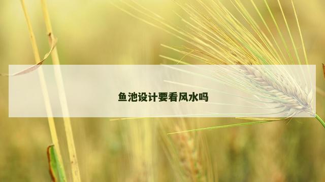 鱼池设计要看风水吗
