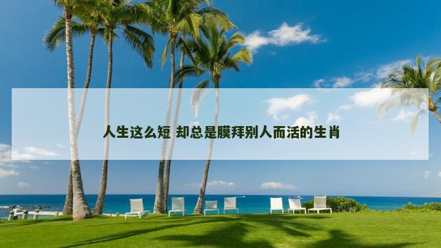 人生这么短 却总是膜拜别人而活的生肖