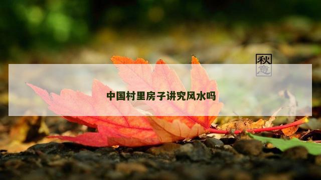 中国村里房子讲究风水吗