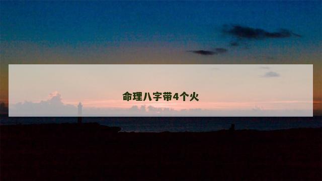 命理八字带4个火