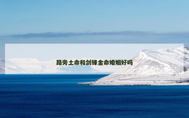 路旁土命和剑锋金命婚姻好吗