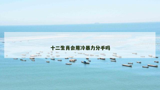 十二生肖会用冷暴力分手吗