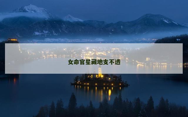 女命官星藏地支不透