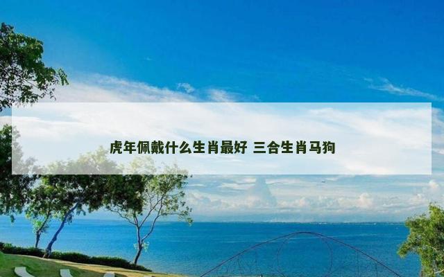 虎年佩戴什么生肖最好 三合生肖马狗