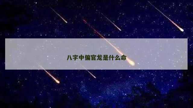 八字中偏官龙是什么命