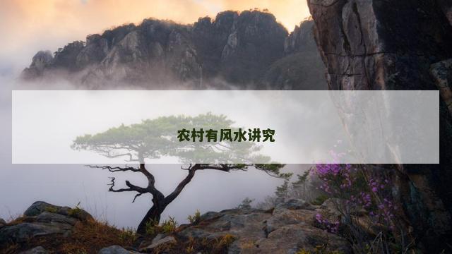 农村有风水讲究