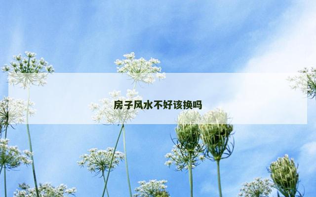 房子风水不好该换吗