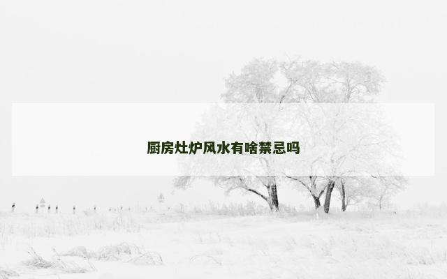 厨房灶炉风水有啥禁忌吗