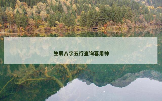 生辰八字五行查询喜用神