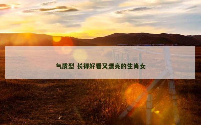 气质型 长得好看又漂亮的生肖女