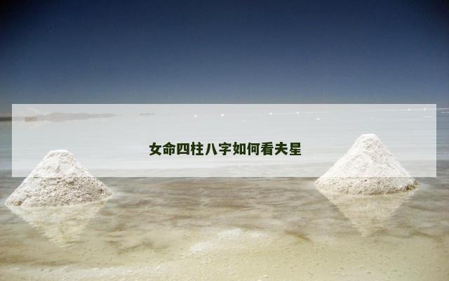 女命四柱八字如何看夫星