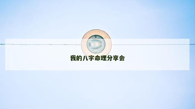 我的八字命理分享会
