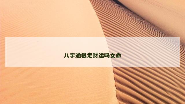 八字通根走财运吗女命