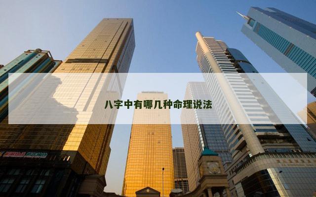 八字中有哪几种命理说法