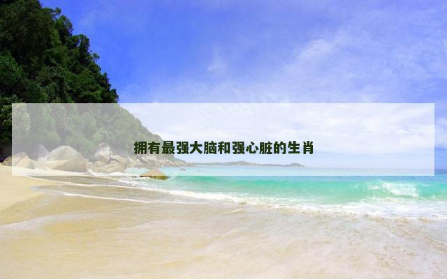 拥有最强大脑和强心脏的生肖