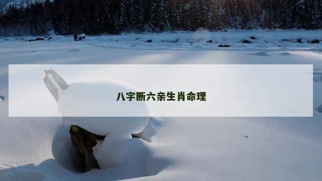 八字断六亲生肖命理