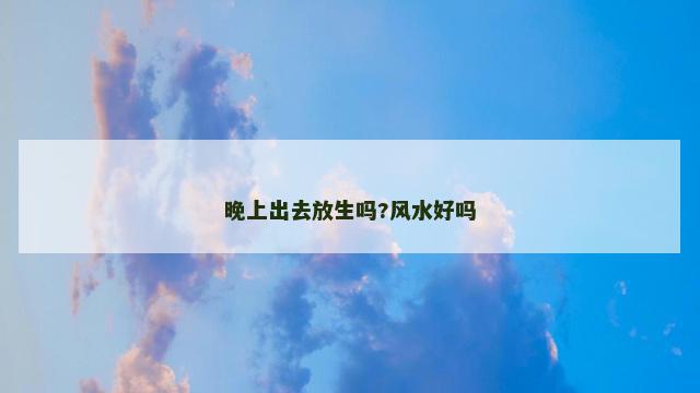 晚上出去放生吗?风水好吗