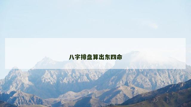 八字排盘算出东四命