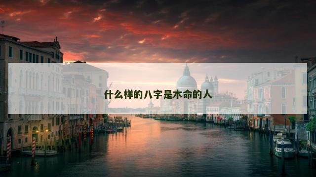什么样的八字是木命的人