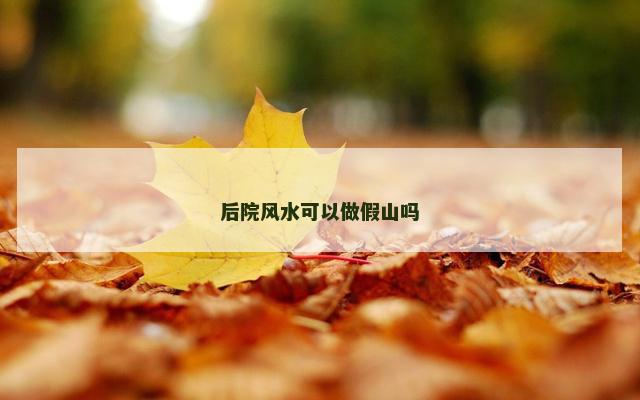 后院风水可以做假山吗