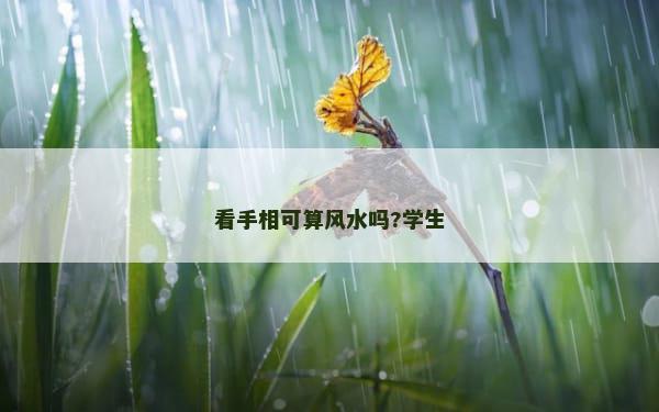 看手相可算风水吗?学生