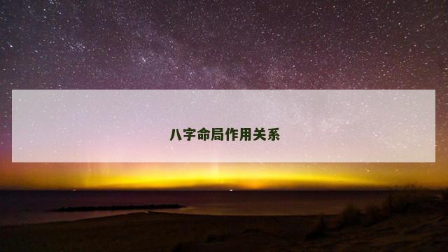 八字命局作用关系