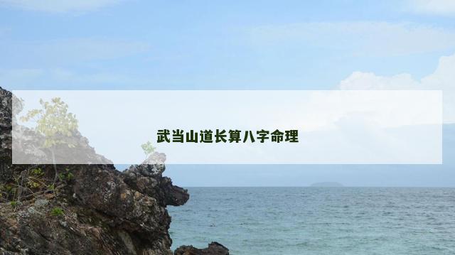 武当山道长算八字命理