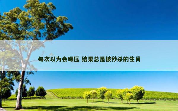 每次以为会碾压 结果总是被秒杀的生肖