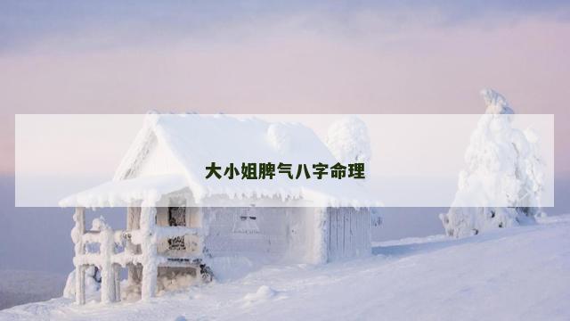 大小姐脾气八字命理