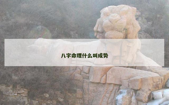 八字命理什么叫成势