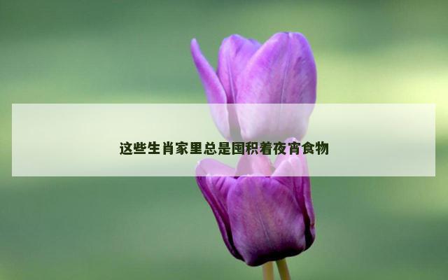 这些生肖家里总是囤积着夜宵食物