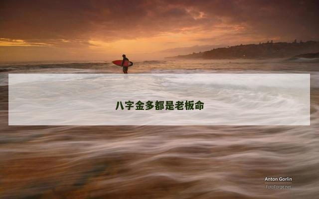 八字金多都是老板命