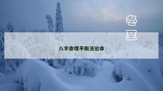 八字命理平衡法论命