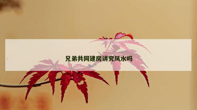 兄弟共同建房讲究风水吗