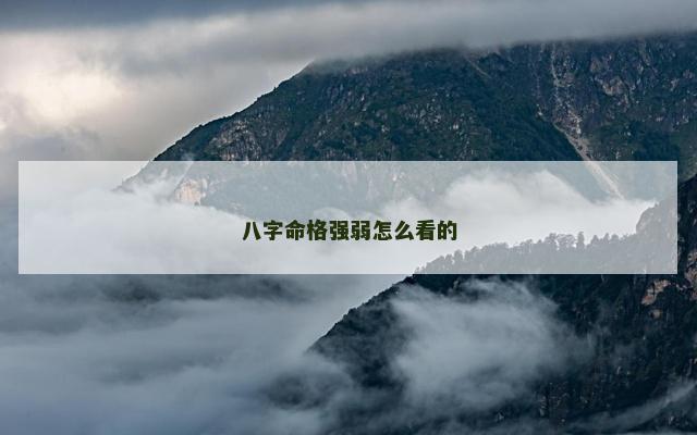 八字命格强弱怎么看的