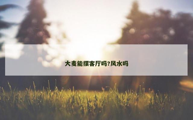 大麦能摆客厅吗?风水吗