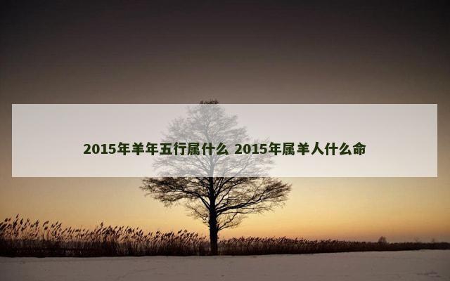 2015年羊年五行属什么 2015年属羊人什么命