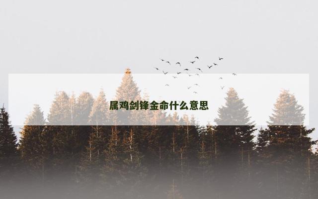 属鸡剑锋金命什么意思