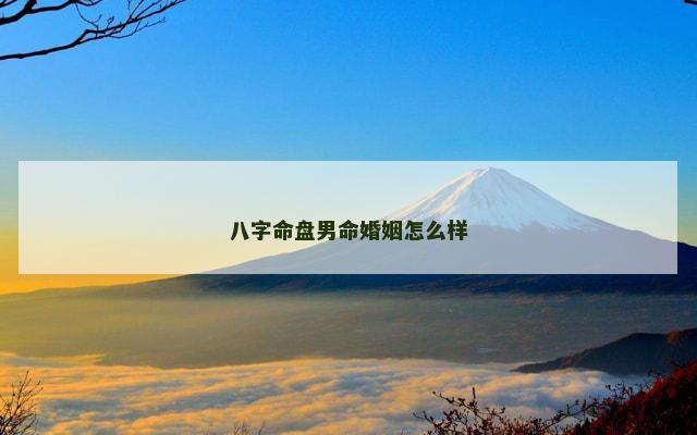 八字命盘男命婚姻怎么样