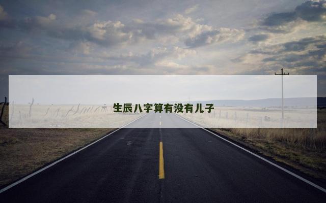 生辰八字算有没有儿子
