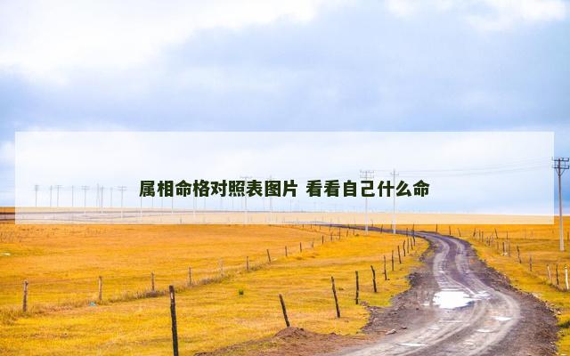 属相命格对照表图片 看看自己什么命