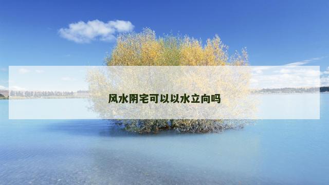 风水阴宅可以以水立向吗