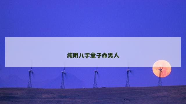 纯阴八字童子命男人