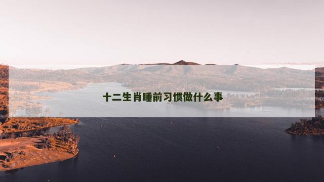 十二生肖睡前习惯做什么事