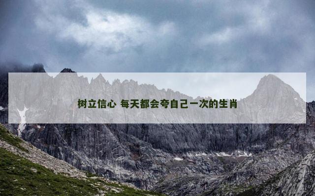 树立信心 每天都会夸自己一次的生肖